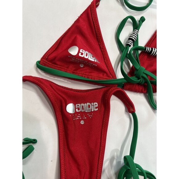 Goldie Lou Triangle Top & Bea Skimpy Bottoms Bikini Set in Red - Picture 4 of 4